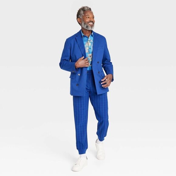 NWT Houston White Adult Unisex Double-Breasted Blazer Jacket Full Lining Blue L - Picture 3 of 13